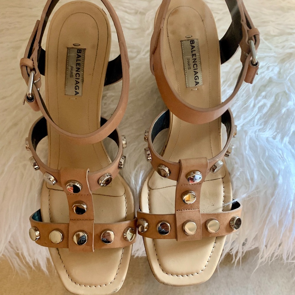 Balenciaga Wedge Sandals. 38.5